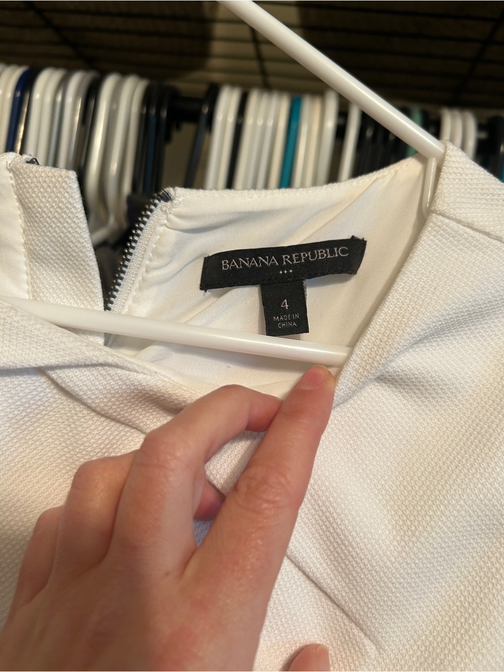 Banana Republic White Short-Sleeve Shift Dress - Picture 2 of 4